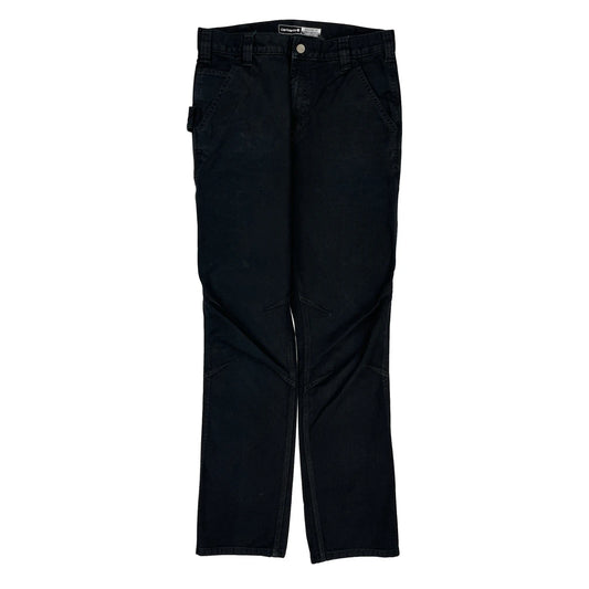 Straight Fit Carhartt Carpenter Trousers - 32W 34L Black Cotton