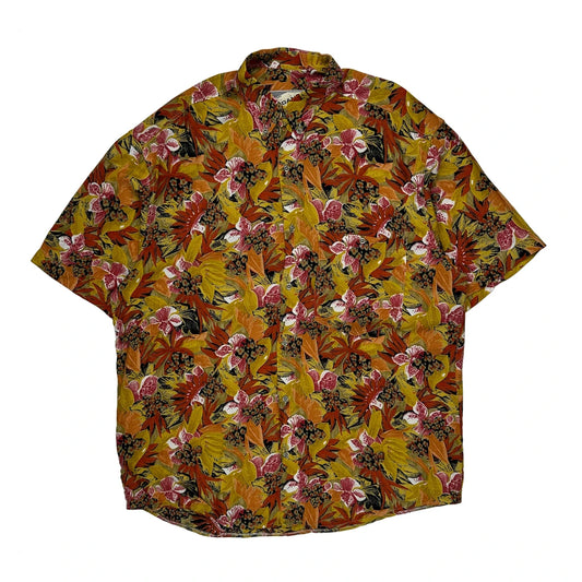 Vintage Jordano Floral Hawaiian Shirt - Large Multicoloured Cotton