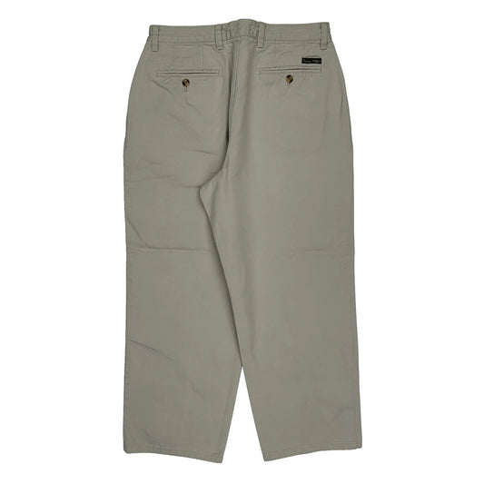 Tommy Hilfiger Pleated Chinos - 32W 30L Beige Cotton