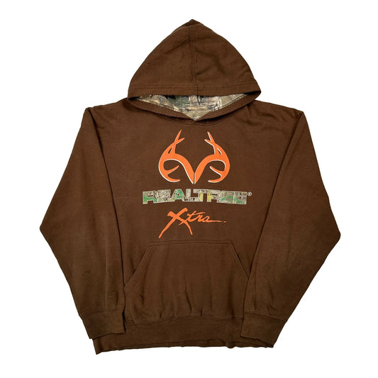 Xtra Realtree Graphic Hoodie - Large Brown Cotton Blend