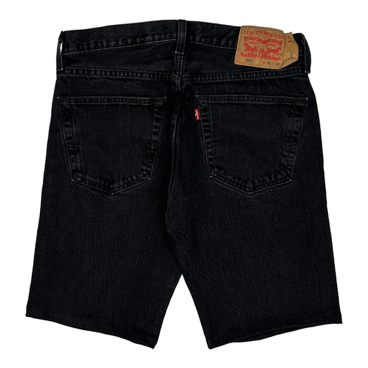 Levis Denim Shorts - 32W 11L Black Denim