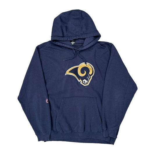 Vintage Los Angeles Rams Nfl Hoodie - Large Navy Cotton