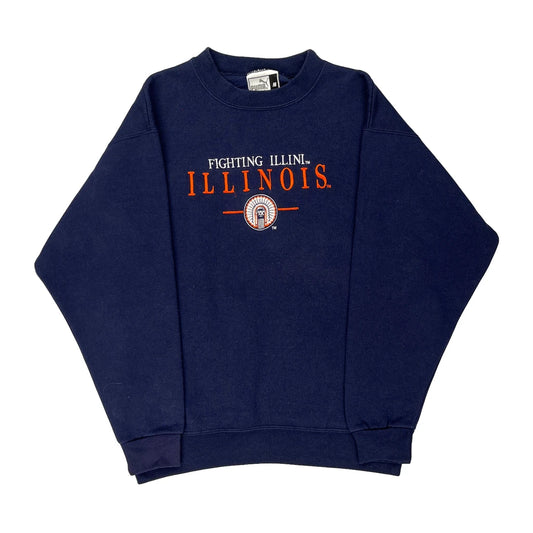 Fighting Illini Puma College Sweatshirt - Medium Navy Cotton Blend