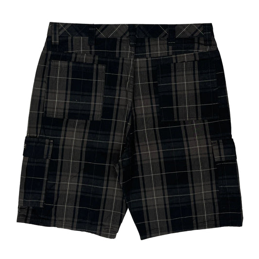 Vintage Wrangler Checked Cargo Shorts - 37W 10L Black Cotton