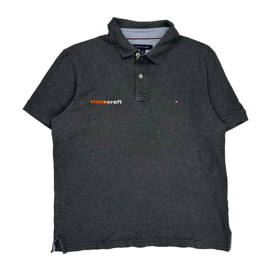 Tommy Hilfiger Polo Shirt - Large Grey Cotton