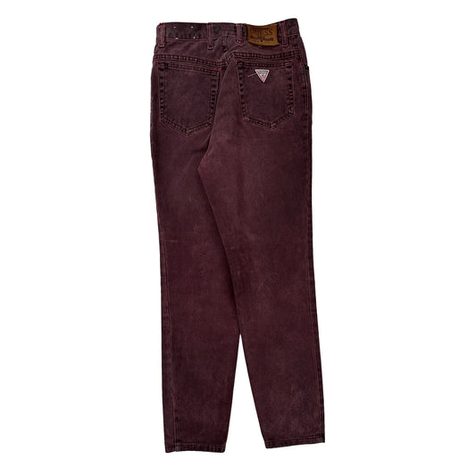 Guess Jeans - 25W UK 6 Burgundy Cotton