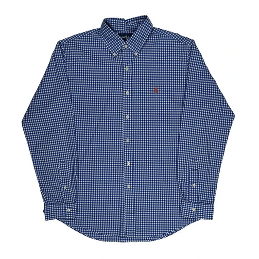 Ralph Lauren Checked Shirt - Large Blue Cotton