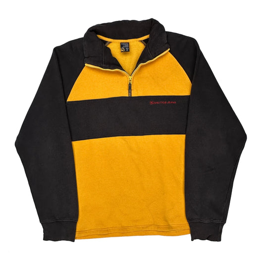 Vintage Nautica Striped 1/4 Zip - Large Black Cotton