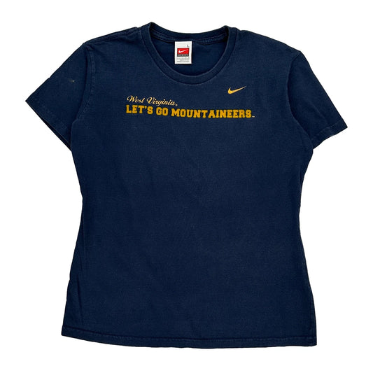 West Virginia Mountaineers Nike T-Shirt - Large Navy Cotton