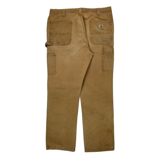Vintage Carhartt Double Knee Carpenter Trousers - 35W 31L Brown Cotton