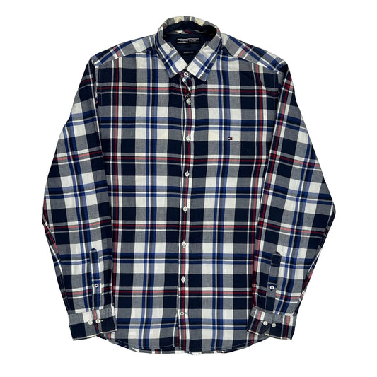 Tommy Hilfiger Checked Shirt - Large Blue Cotton