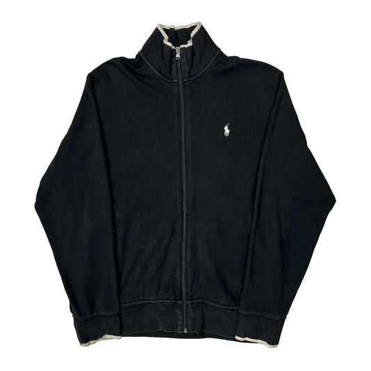 Vintage Polo By Ralph Lauren Zip Up - Large Black Cotton