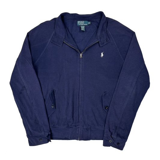 Vintage Polo By Ralph Lauren Zip Up - Large Navy Cotton