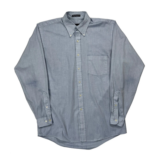 Vintage Gant Shirt - Medium Blue Cotton Blend