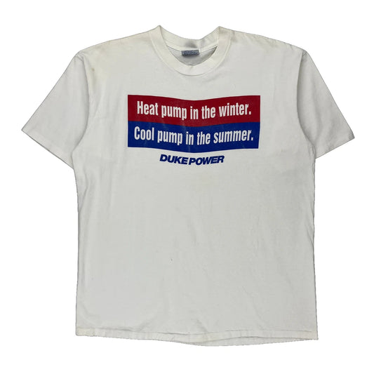Duke Power All Sport T-Shirt - XL White Cotton