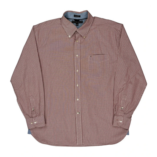 Vintage Tommy Hilfiger Checked Shirt - XL Red Cotton