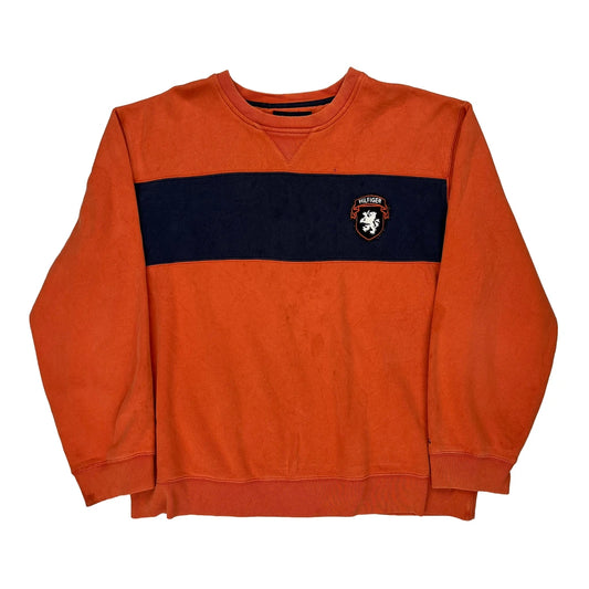 Tommy Hilfiger Striped Sweatshirt - XL Navy Cotton