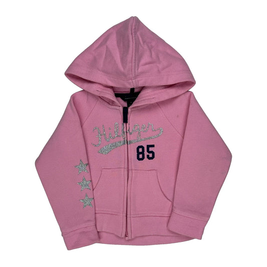 Vintage Age 3 Tommy Hilfiger Graphic Hoodie - XS Pink Cotton