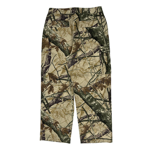 Pretty Little Thing Camo Cargo Trousers - Medium Green Cotton