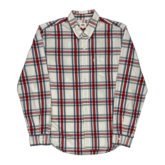 Levis Checked Shirt - Large Blue Cotton