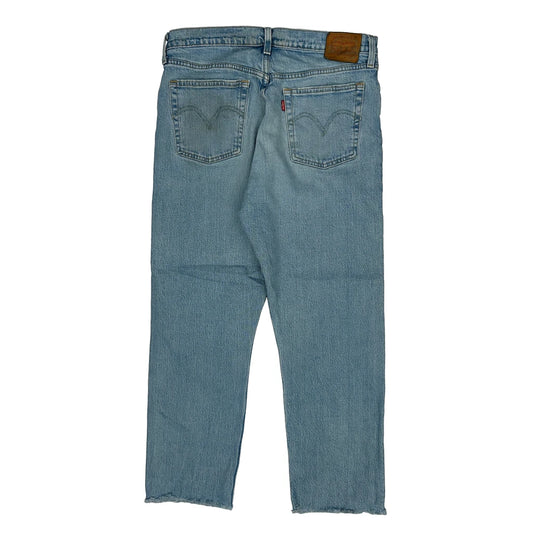 Vintage 501 Levis Cropped Jeans - 32W UK 12 Light Wash Denim