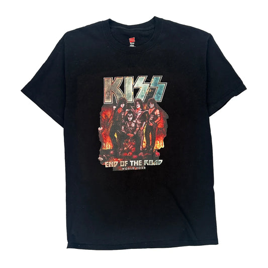 Kiss Hanes Band T-Shirt - Medium Black Cotton