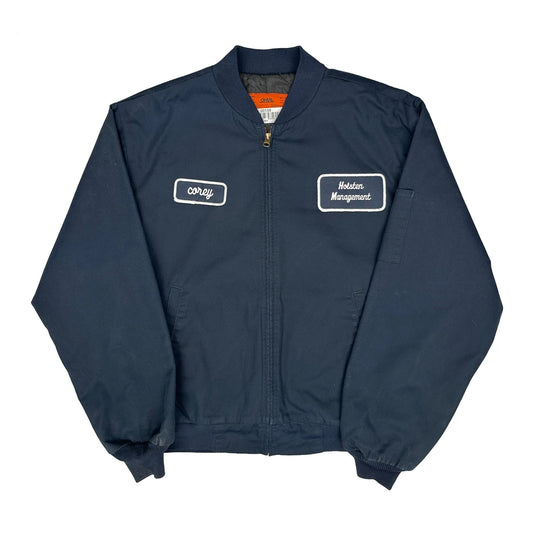 Holsten Management Cintas Work Bomber Jacket - Medium Navy Polyester Blend
