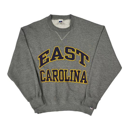 Vintage East Carolina Russell Athletic College Sweatshirt - Medium Grey Cotton