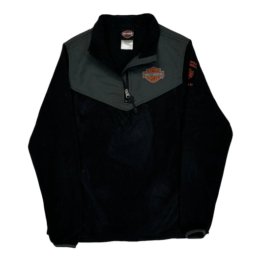 Motorcycles Harley Davidson 1/4 Zip - Medium Black Polyester