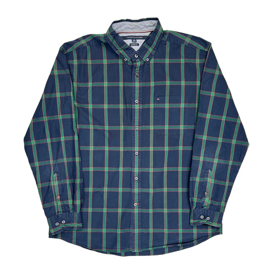 Tommy Hilfiger Checked Shirt - XL Blue Cotton