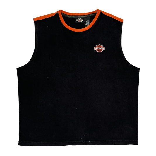 Motorcycles Harley Davidson Graphic Vest - 2XL Black Cotton