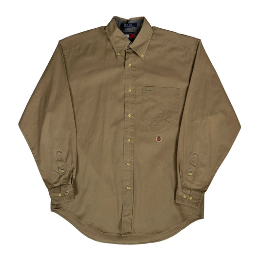 Vintage Tommy Hilfiger Shirt - Small Khaki Cotton