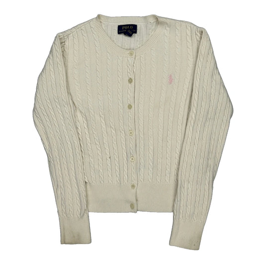Age 8-10 Polo By Ralph Lauren Cardigan - Medium Cream Cotton