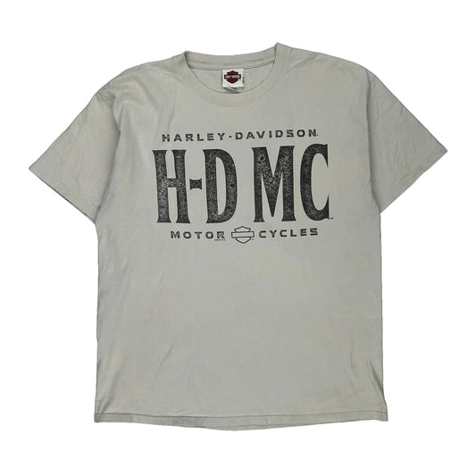 Motorcycles Harley Davidson Graphic T-Shirt - Large Grey Cotton