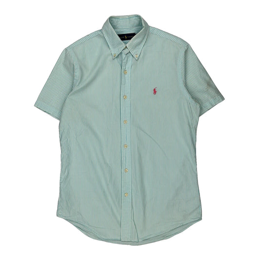 Ralph Lauren Striped Short Sleeve Shirt - Small Blue Cotton