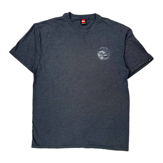 Surfing Quiksilver Graphic T-Shirt - Large Grey Cotton