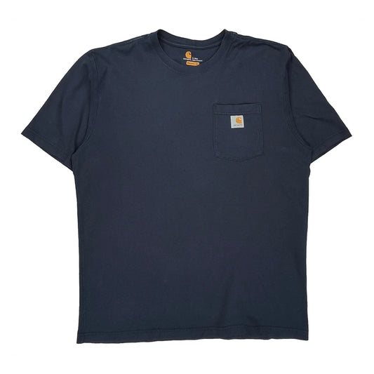 Carhartt Tall T-Shirt - Large Navy Cotton