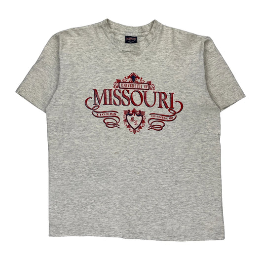 University Of Missouri Jansport Single Stitch T-Shirt - XL Grey Cotton