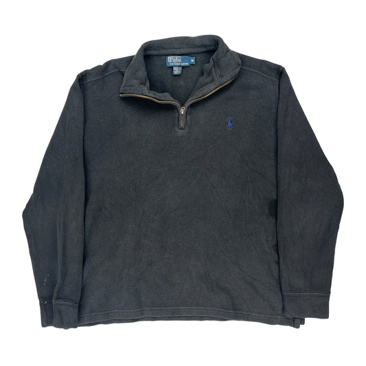 Polo By Ralph Lauren 1/4 Zip - Medium Black Cotton