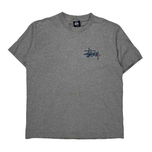90S Stussy T-Shirt - Medium Grey Cotton