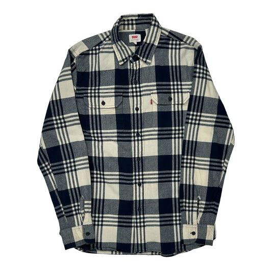 Levis Checked Flannel Shirt - Medium Black & White Cotton