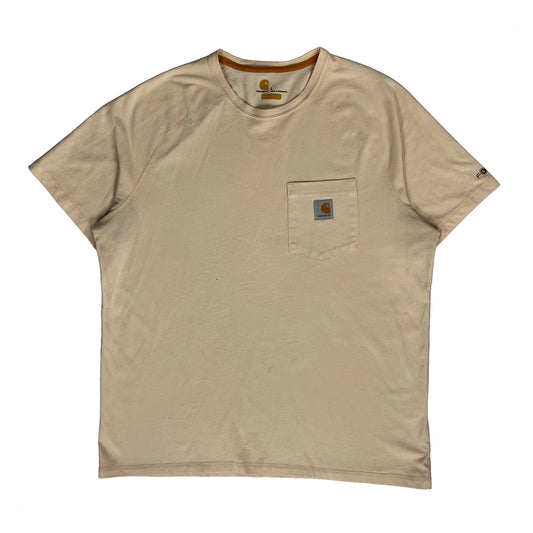 Carhartt T-Shirt - Large Beige Cotton