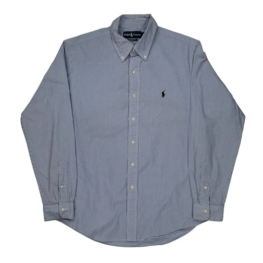 Ralph Lauren Striped Shirt - Large Blue Cotton