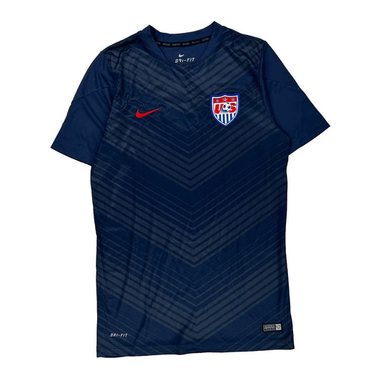 2014 Usa Training Nike Football Shirt - Medium Navy Polyester