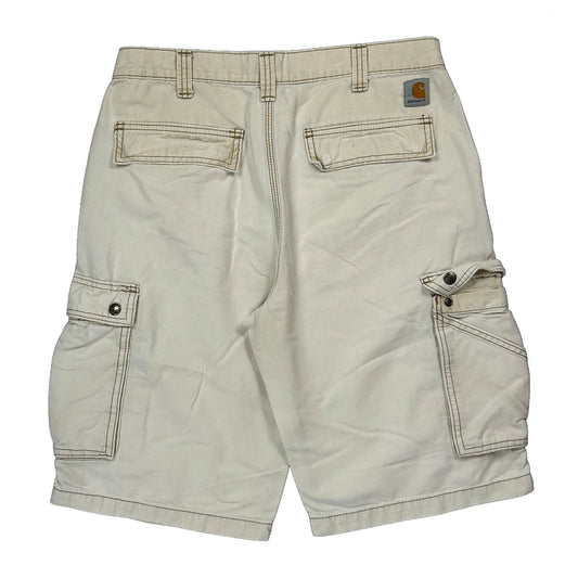Vintage Carhartt Cargo Shorts - 32W 12L Beige Cotton