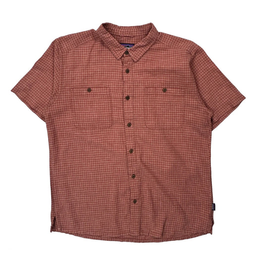 Patagonia Checked Short Sleeve Shirt - Large Red Cotton