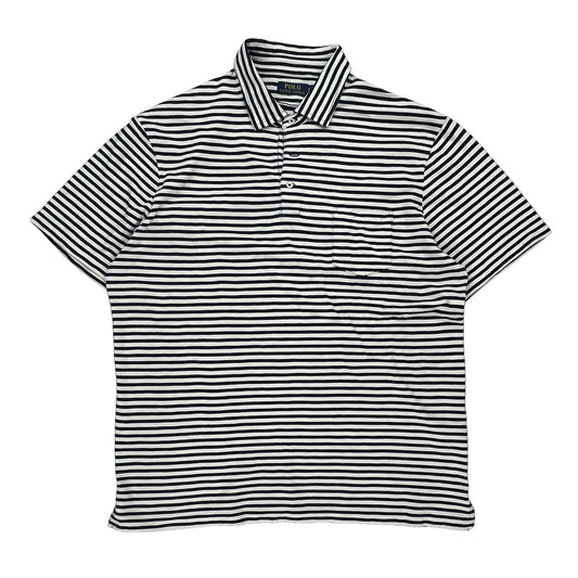 Polo By Ralph Lauren Striped Polo Shirt - XL Black & White Cotton