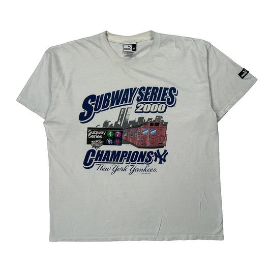 New York Yankees Puma Graphic T-Shirt - XL White Cotton
