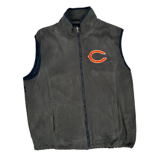 Chicago Bears Nfl Football Fleece Jacket - Large Grey Polyester