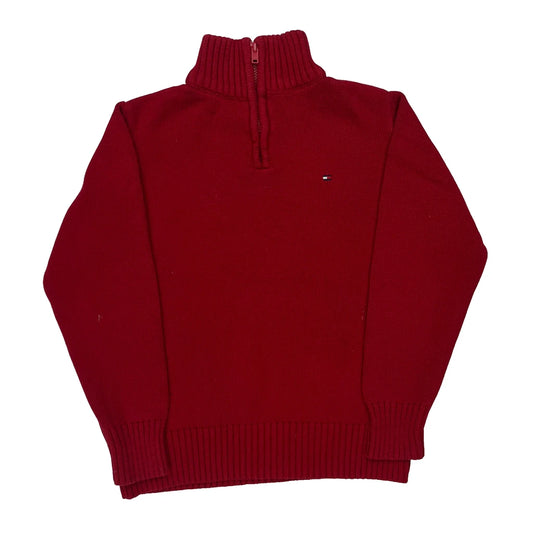 Vintage Age 5 Tommy Hilfiger 1/4 Zip - Small Red Cotton